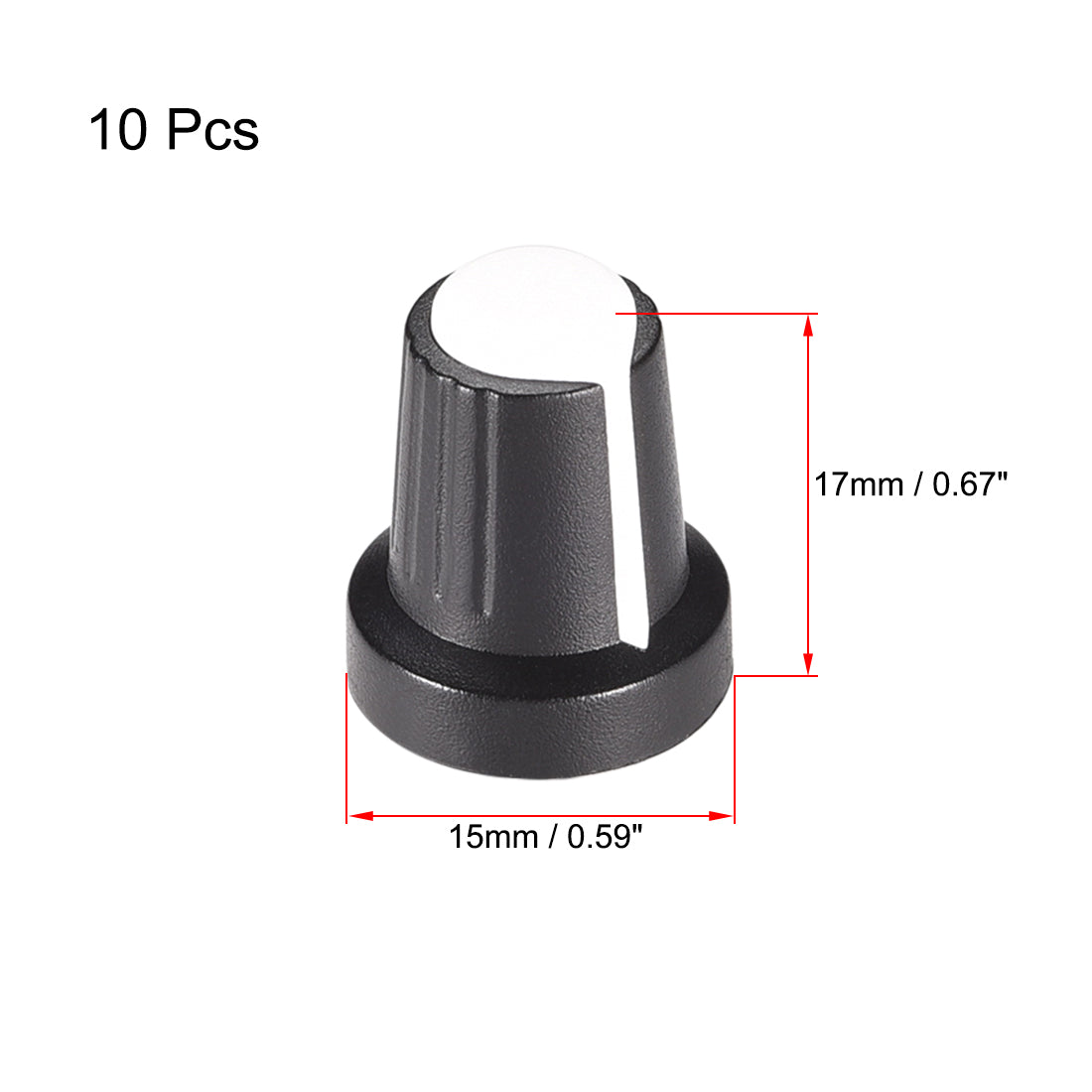 uxcell Uxcell 10Pcs 6mm Shaft Hole Knob for Speaker Effect Pedal Amplifier Potentiometer Knobs