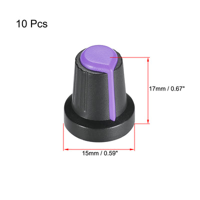 Harfington Uxcell 10Pcs 6mm Shaft Hole Knob for Speaker Effect Pedal Amplifier Potentiometer Knobs