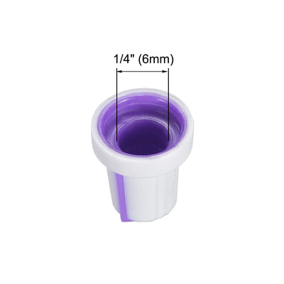 Harfington Uxcell 10Pcs 6mm Shaft Hole Knob for Speaker Effect Pedal Amplifier Grey Potentiometer Knob Purple Mark