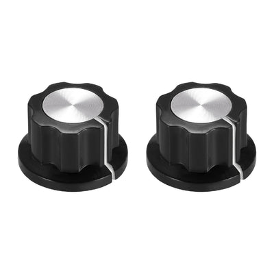 uxcell Uxcell 2pcs 6.4mm Shaft Hole Potentiometer Volume Control Rotary Knobs Effect Pedal Knobs Black