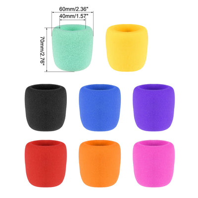 Harfington Uxcell 8Pack Thicken Sponge Foam Mic Cover Handheld Microphone Windscreen Pack for KTV