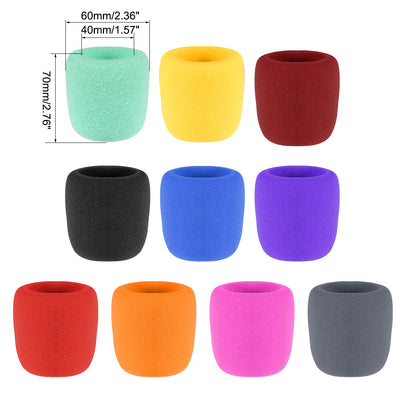 Harfington Uxcell 10 Pack Thicken Sponge Foam Mic Cover Handheld Microphone Windscreen Pack for KTV