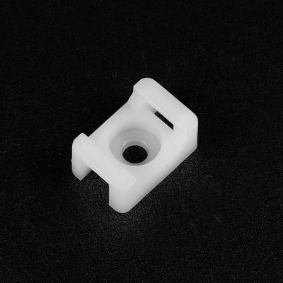 Harfington Uxcell Cable Tie Base Saddle Type Mount Wire Holder Permanently Anchor To Wall Desk 15x10x7mm White 50pcs