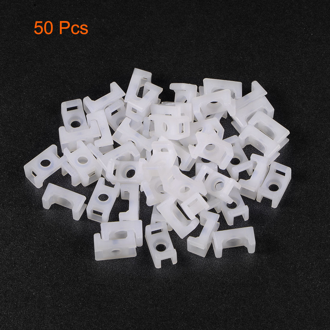 uxcell Uxcell Cable Tie Base Saddle Type Mount Wire Holder Permanently Anchor To Wall Desk 13x7x6mm White 50pcs