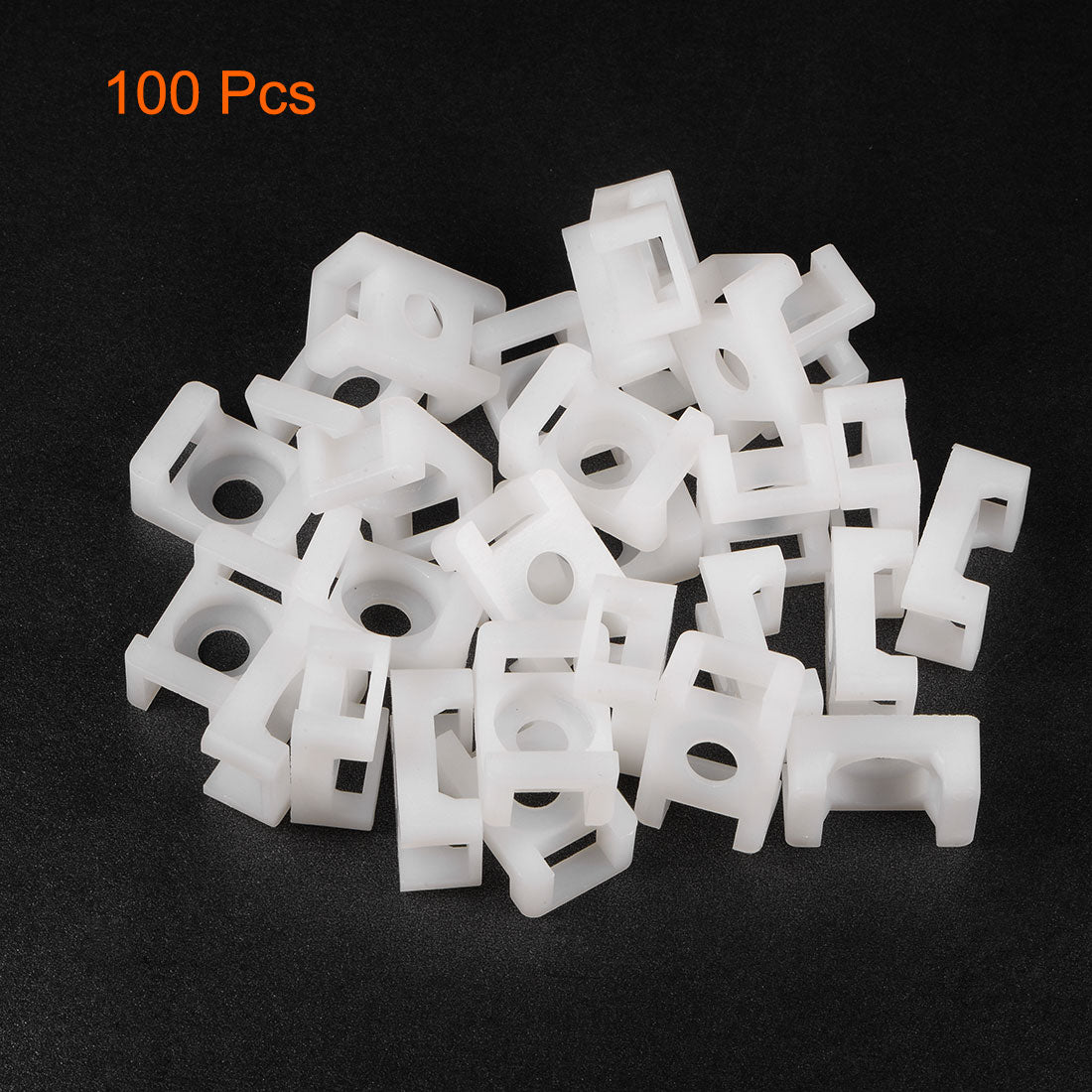 uxcell Uxcell Cable Tie Base Saddle Type Mount Wire Holder Permanently Anchor To Wall Desk 23x16x10mm White 100pcs