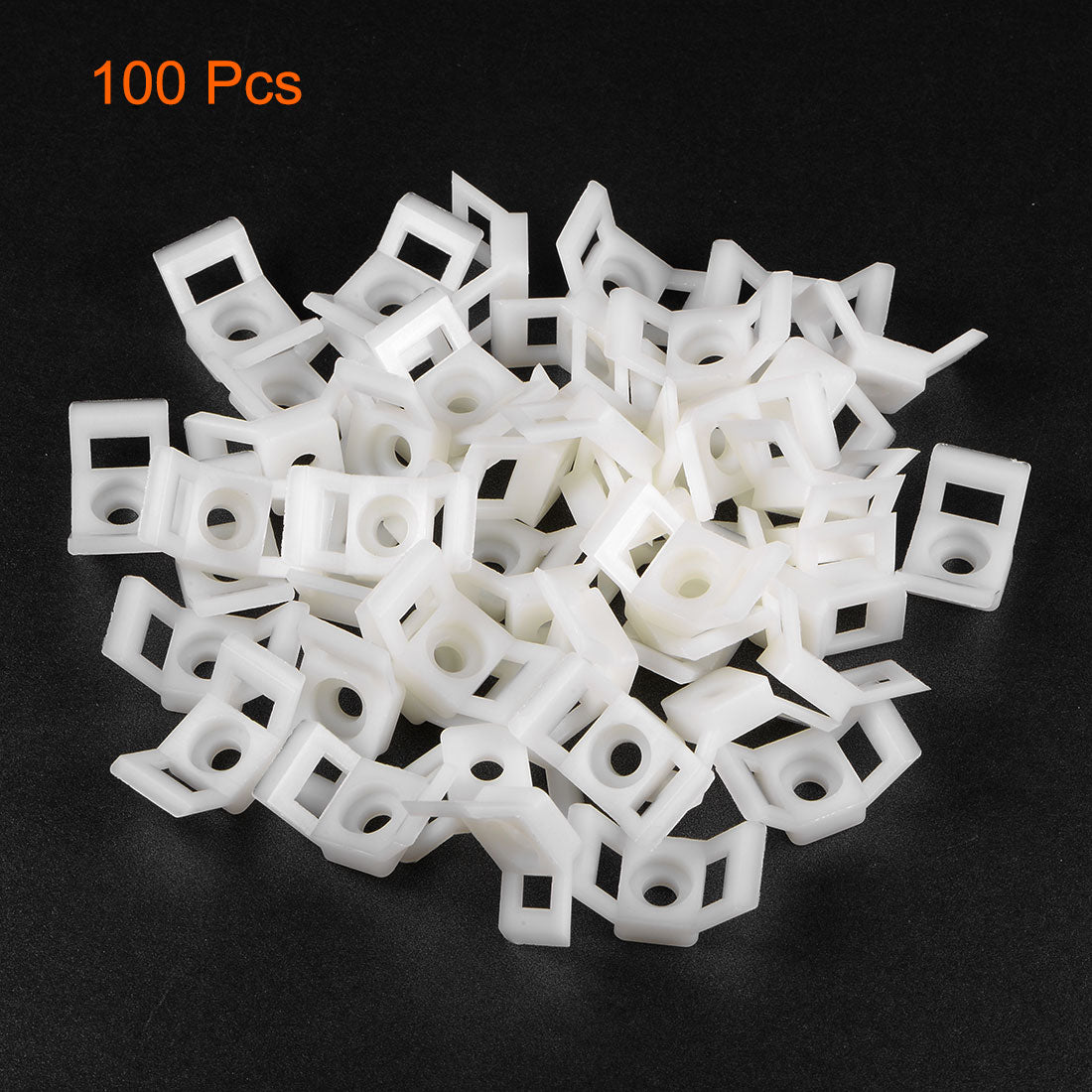 uxcell Uxcell Cable Tie Base Saddle Type Mount Wire Holder Permanently Anchor To Wall Desk 29x15x12mm White 100pcs