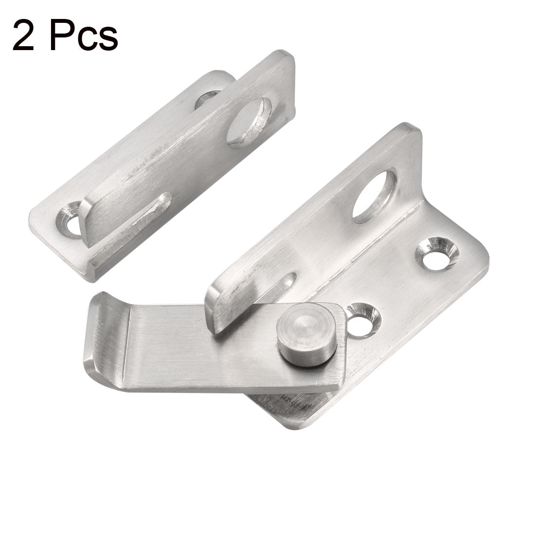 uxcell Uxcell Flip Door Latch 201 Stainless Steel 62x52mm Gate Latch Left Open Hasp Slide Lock with Padlock Hole 2 Pcs