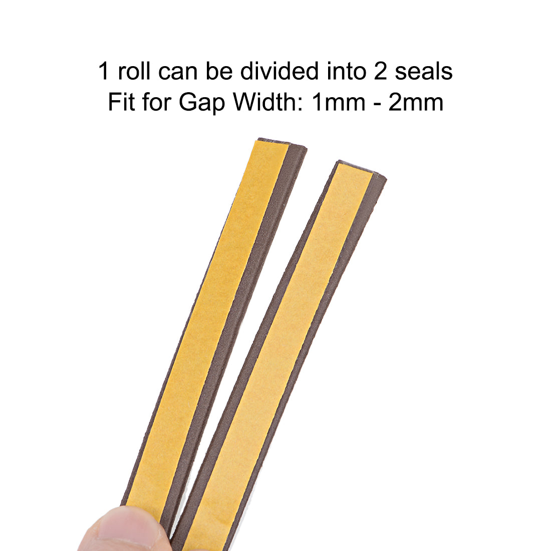 uxcell Uxcell Foam Tape Adhesive Weather Stripping 9mm Wide 2mm Thick, 2.5 Meters Brown, 3Pcs