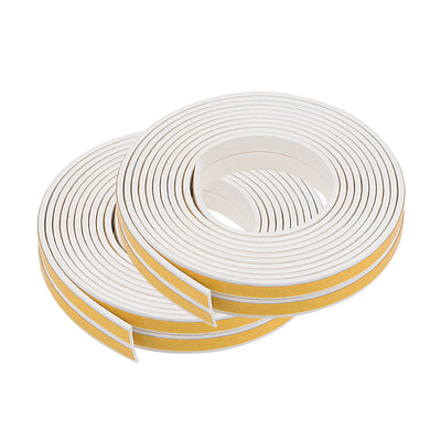 Harfington Uxcell Foam Tape Adhesive Weather Stripping 9mm Wide 2mm Thick, 2.5 Meters White, 2Pcs