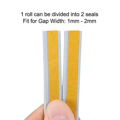 Harfington Uxcell Foam Tape Adhesive Weather Stripping 9mm Wide 2mm Thick, 2.5 Meters  Gray, 3Pcs
