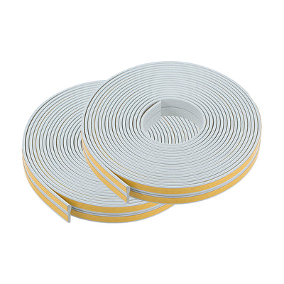Harfington Uxcell Foam Tape Adhesive Weather Stripping 9mm Wide 2mm Thick, 5 Meters  Gray, 2Pcs