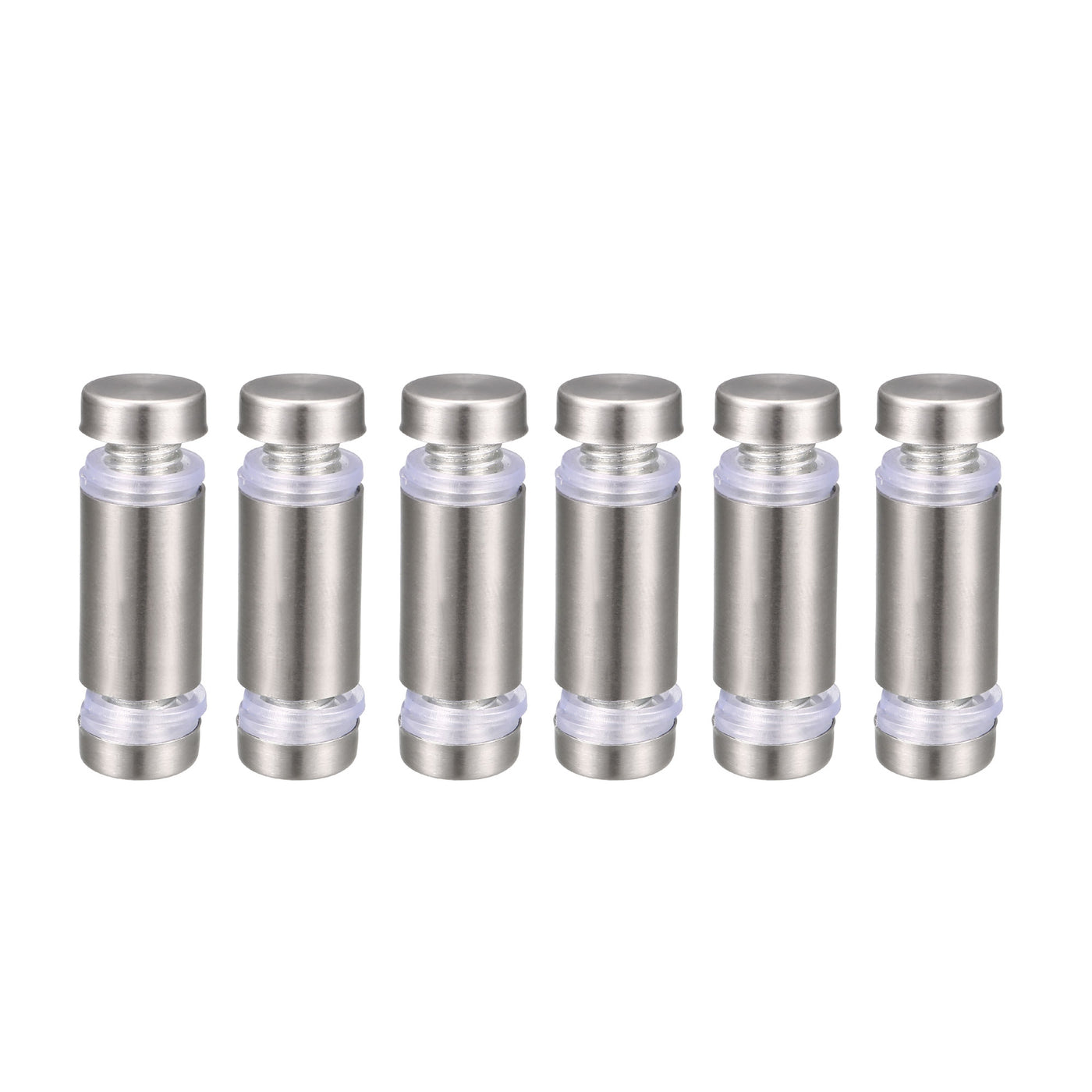 uxcell Uxcell Glass Standoff Double Head Stainless Steel Standoff Holder 12mm x 37mm 6 Pcs