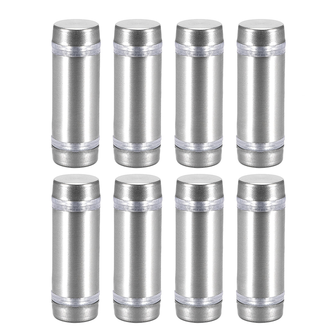 uxcell Uxcell Glass Standoff Double Head Stainless Steel Standoff Holder 12mm x 37mm 8 Pcs