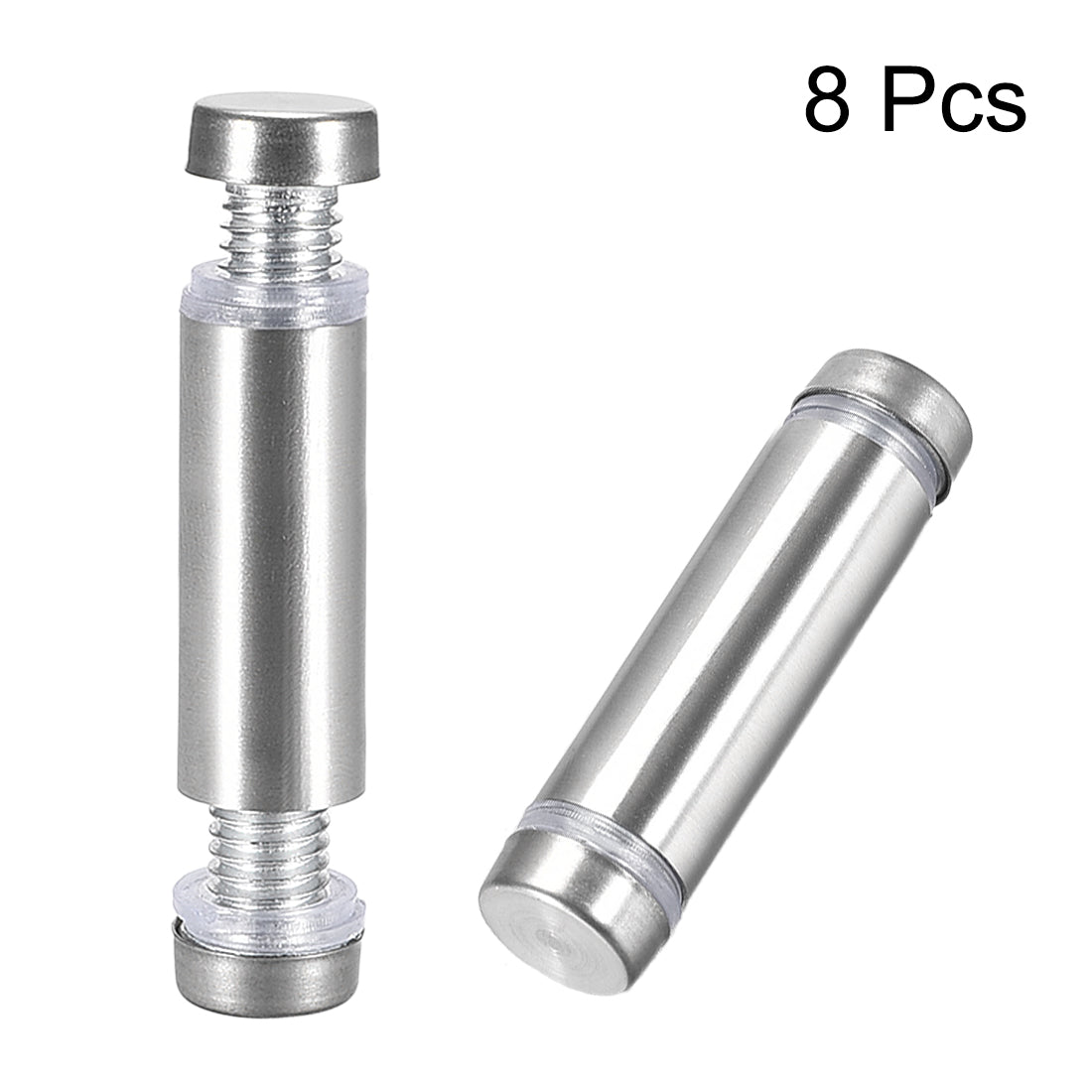 uxcell Uxcell Glass Standoff Double Head Stainless Steel Standoff Holder 12mm x 44mm 8 Pcs