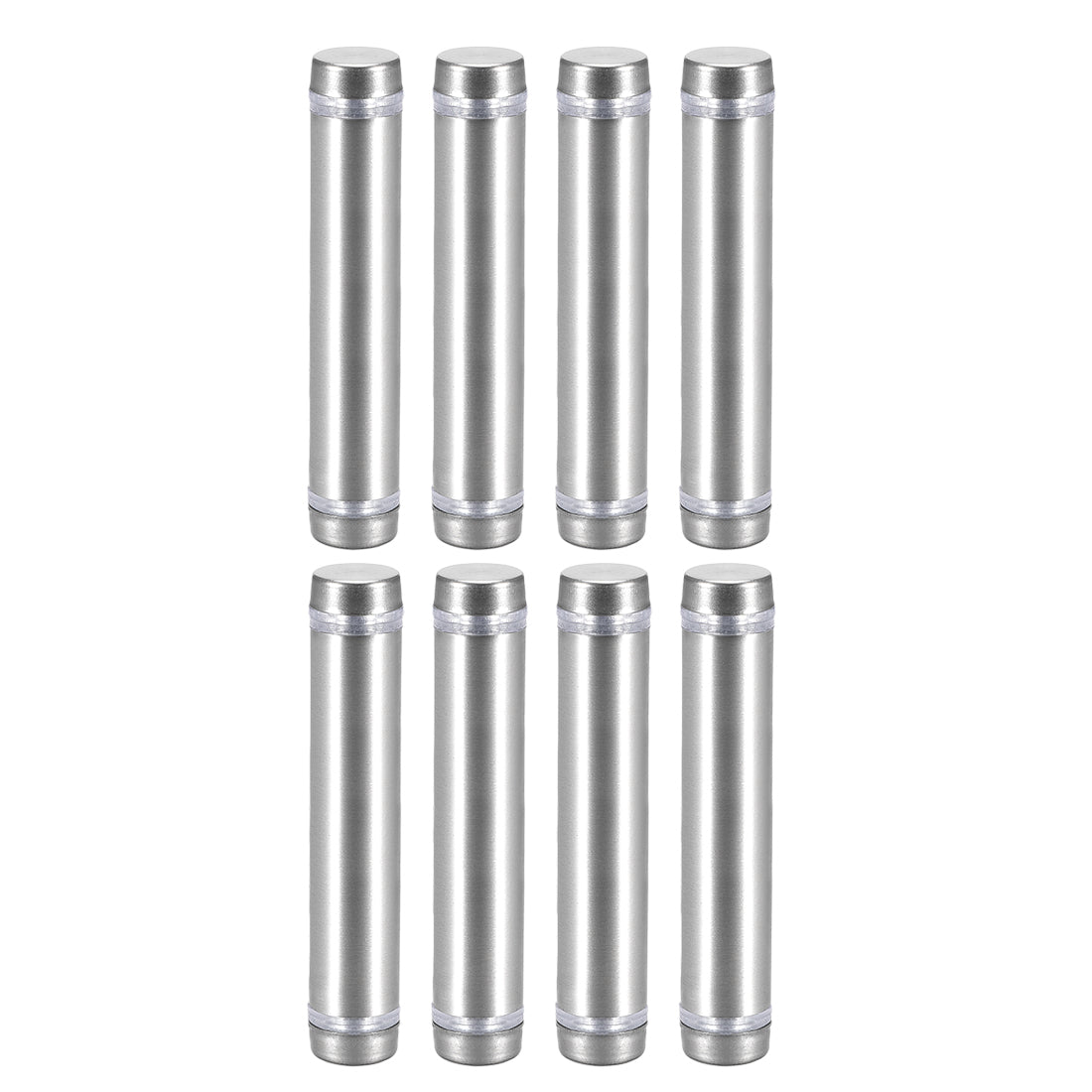 uxcell Uxcell Glass Standoff Double Head Stainless Steel Standoff Holder 12mm x 64mm 8 Pcs
