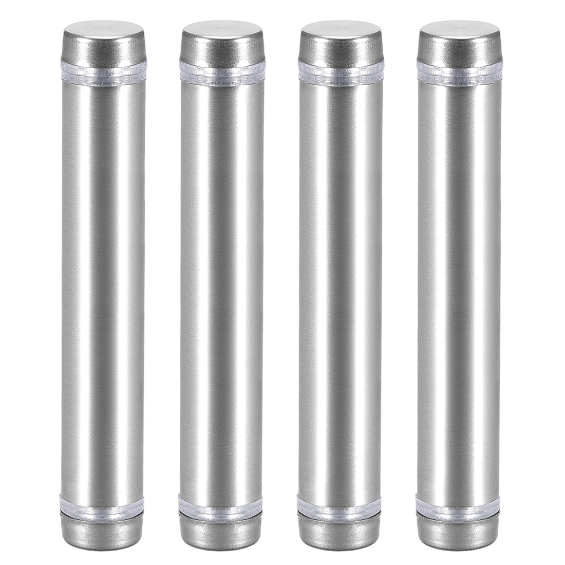 uxcell Uxcell Glass Standoff Double Head Stainless Steel Standoff Holder 12mm x 74mm 4 Pcs
