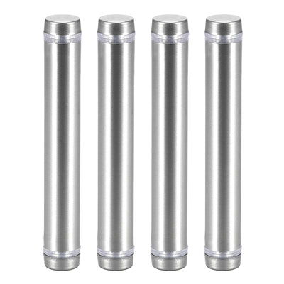 uxcell Uxcell Glass Standoff Double Head Stainless Steel Standoff Holder 12mm x 84mm 4 Pcs