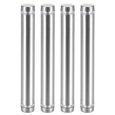 uxcell Uxcell Glass Standoff Double Head Stainless Steel Standoff Holder 12mm x 94mm 4 Pcs