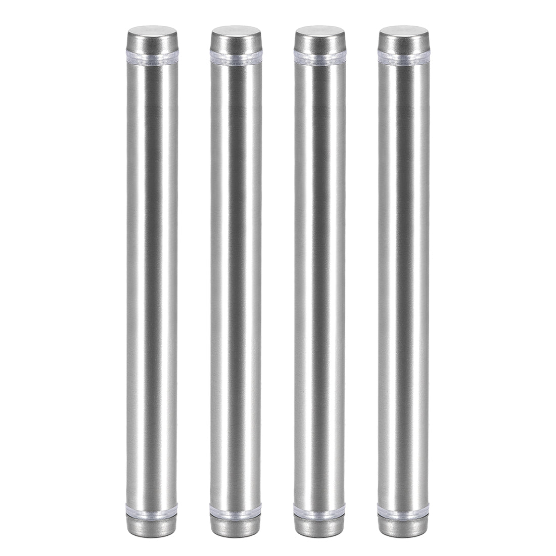 uxcell Uxcell Glass Standoff Double Head Stainless Steel Standoff Holder 12mm x 124mm 4 Pcs