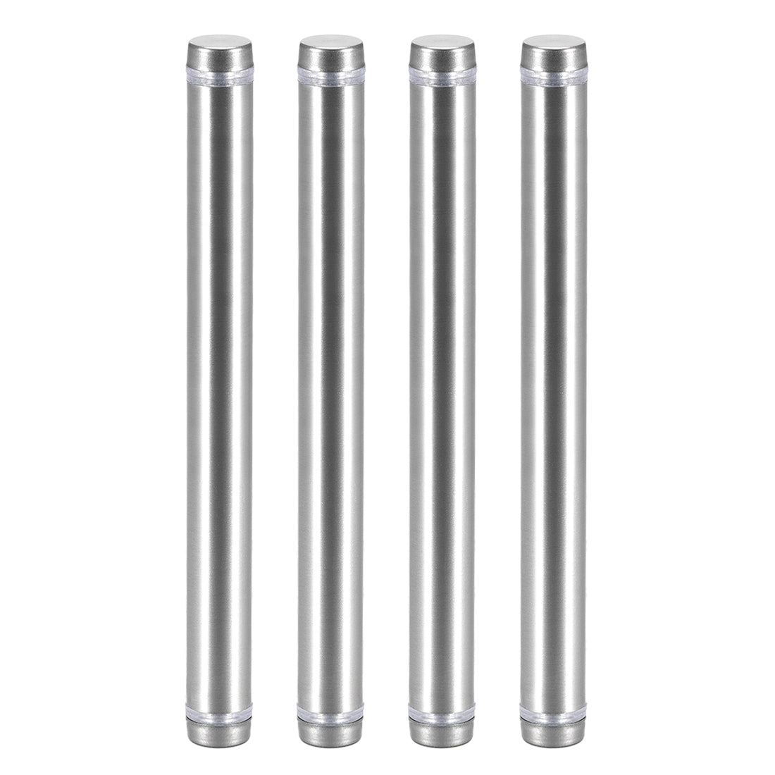 uxcell Uxcell Glass Standoff Double Head Stainless Steel Standoff Holder 12mm x 134mm 4 Pcs