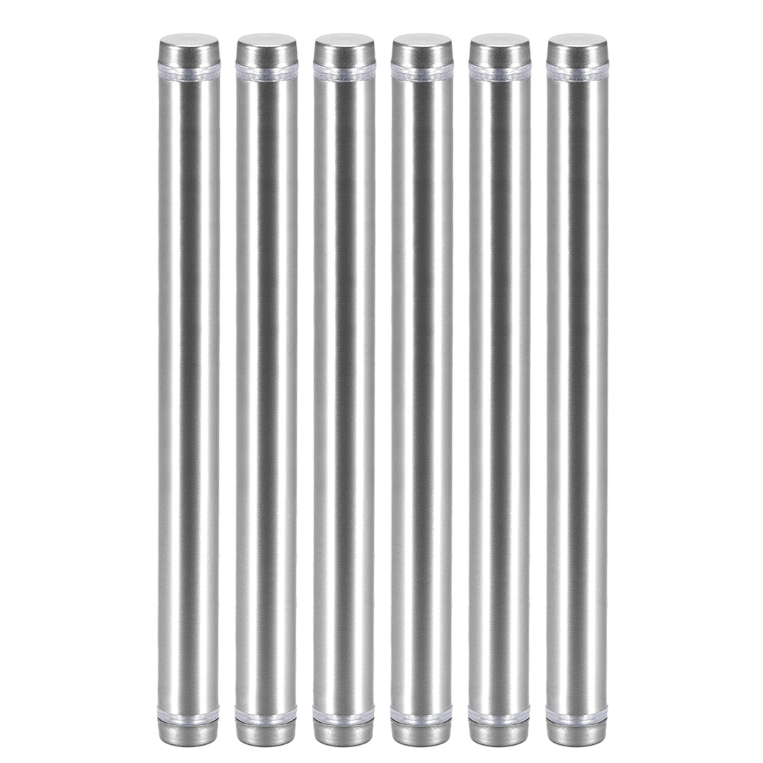 uxcell Uxcell Glass Standoff Double Head Stainless Steel Standoff Holder 12mm x 144mm 6 Pcs