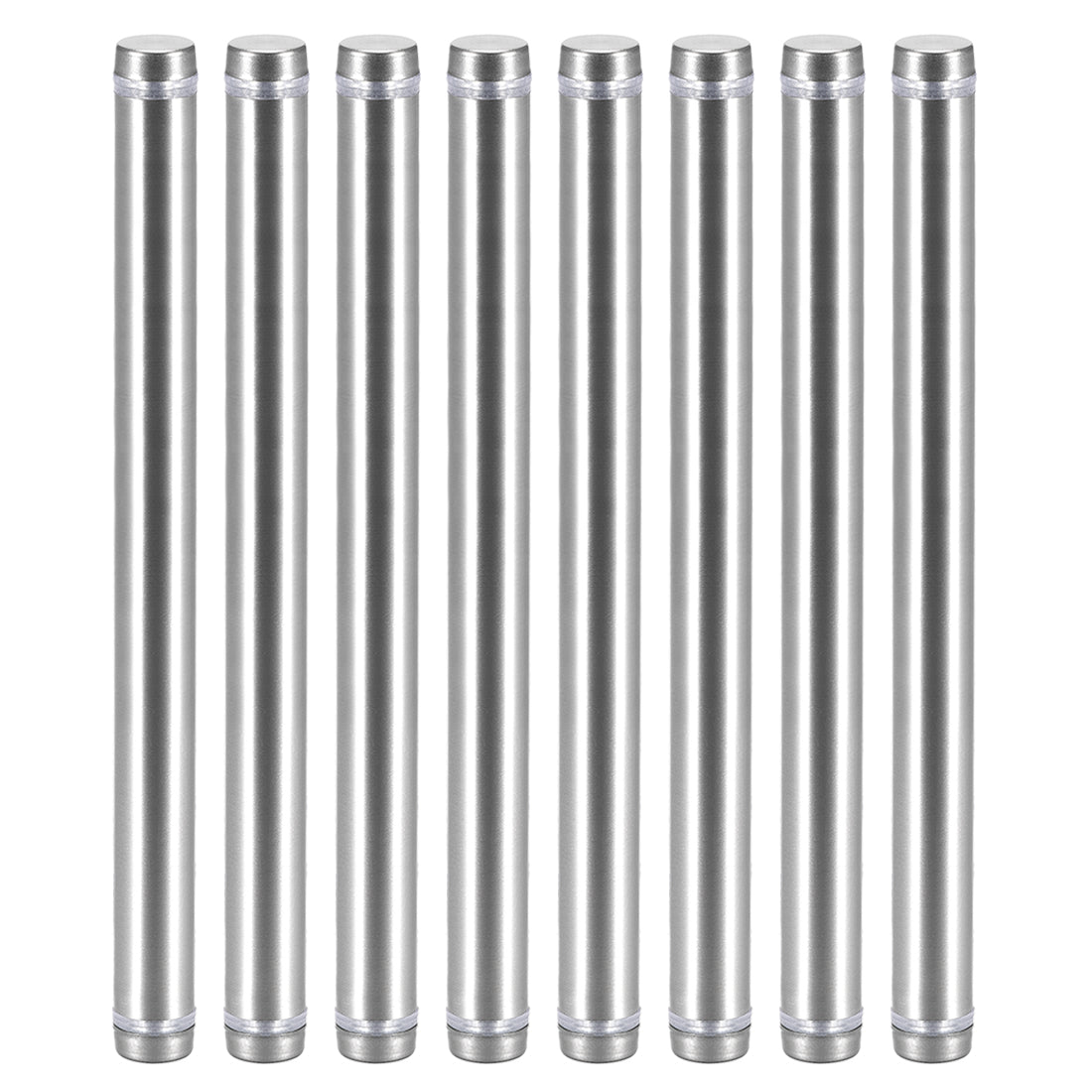 uxcell Uxcell Glass Standoff Double Head Stainless Steel Standoff Holder 12mm x 154mm 8 Pcs