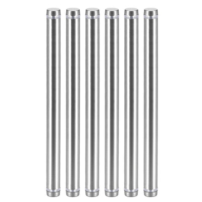 uxcell Uxcell Glass Standoff Double Head Stainless Steel Standoff Holder 12mm x 164mm 6 Pcs