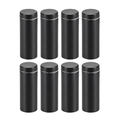 Harfington Uxcell Glass Standoff Mount Stainless Steel Wall Standoff Holder Advertising Nails 19mm Dia 51mm Length Black , 8 Pcs