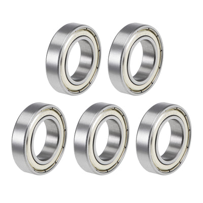 Harfington Uxcell Deep Groove Ball Bearing Metric Double Shielded High Carbon Steel Z2