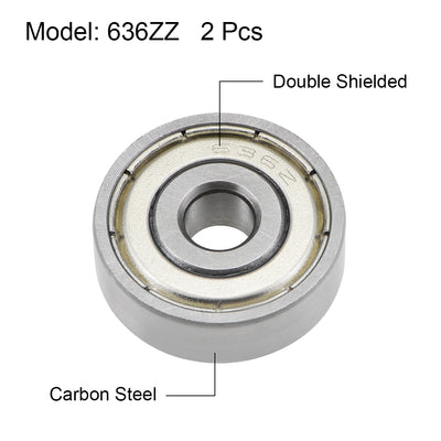 Harfington Uxcell Deep Groove Ball Bearings Metric Double Shield High Carbon Steel Z2