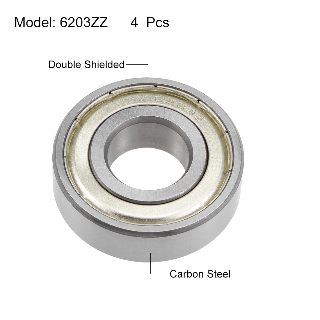 uxcell Uxcell Deep Groove Ball Bearing Metric Double Shield High Carbon Steel Z2