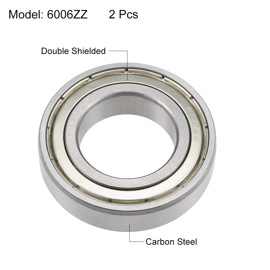 uxcell Uxcell Deep Groove Ball Bearings Metric Double Shield High Carbon Steel Z2