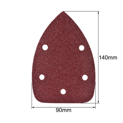 Harfington Uxcell 15pcs Triangle Detail Sander Sandpaper Sanding Paper Sander Pads Sheet Assorted 5 Hole 40/60/80 Grits