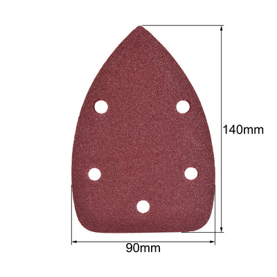 Harfington Uxcell 15pcs Triangle Detail Sander Sandpaper Sanding Paper Sander Pads Sheet Assorted 5 Hole 100/120/150 Grits