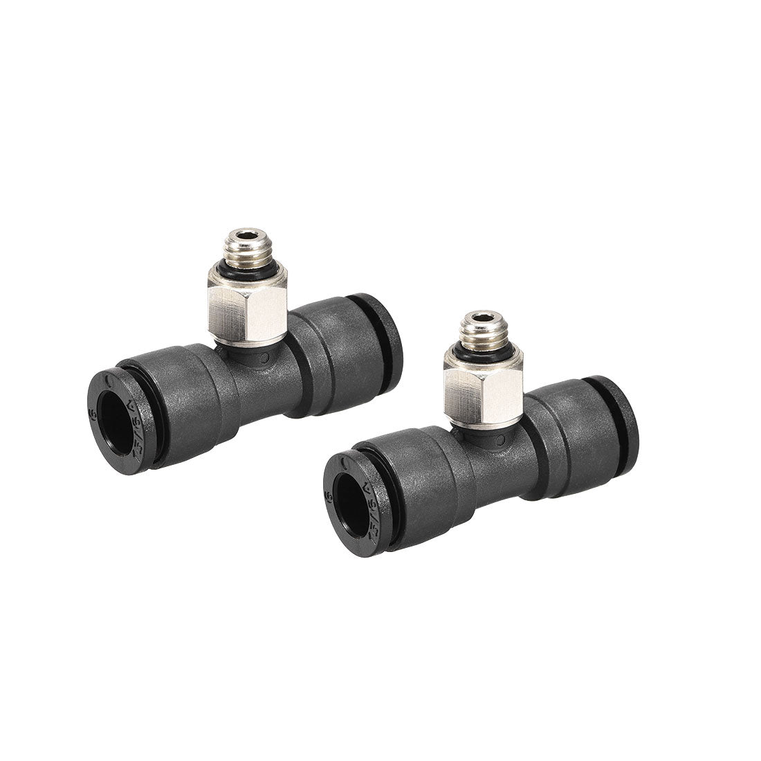uxcell Uxcell Plastic Tee Push To Connect Tube Fittings 6mm x M5 Male Thread Push Lock 2pcs