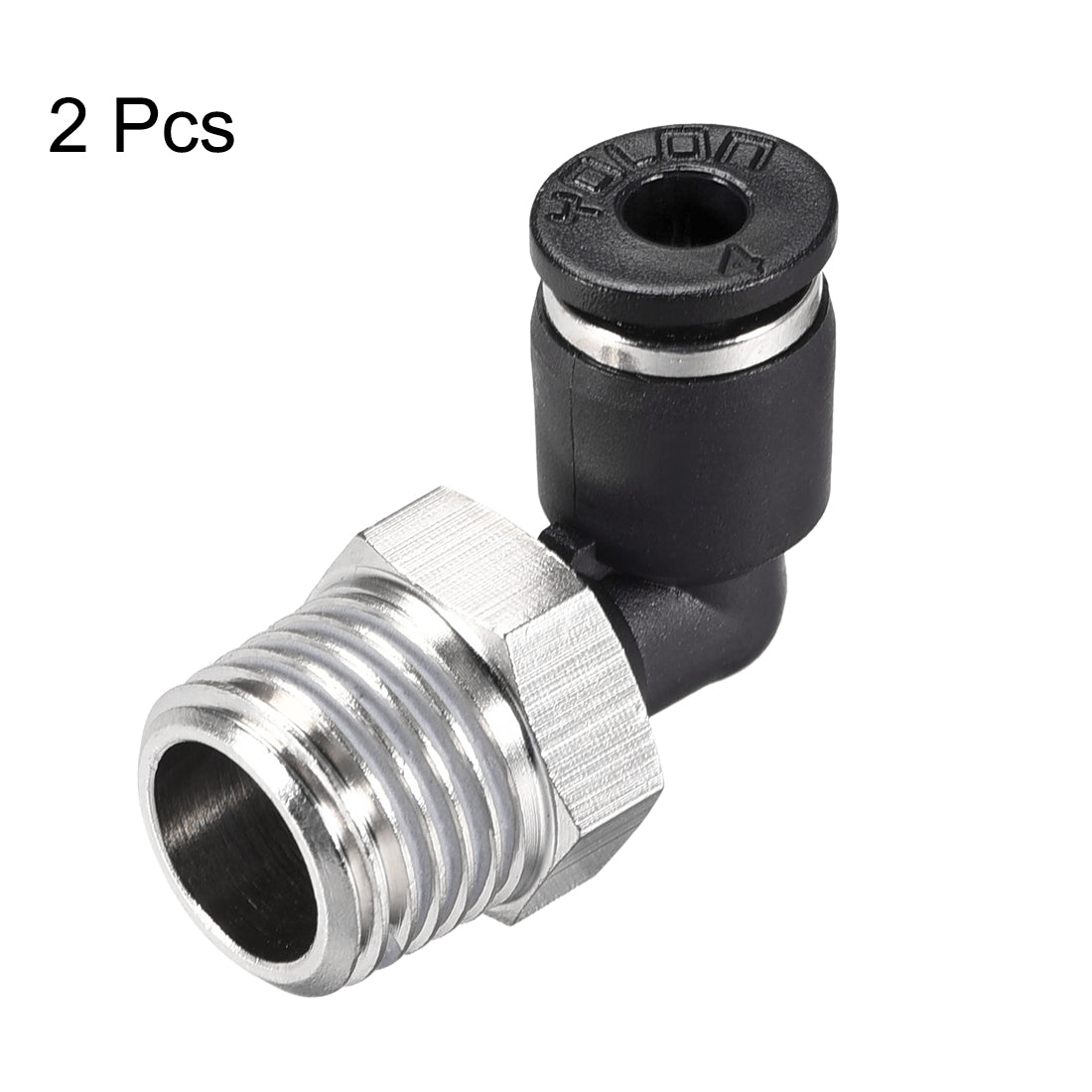 uxcell Uxcell Push to Connect Tube Fitting Male Elbow 4mm Tube OD x 1/4 NPT Thread Pneumatic Air Push Fit Lock Fitting 2pcs