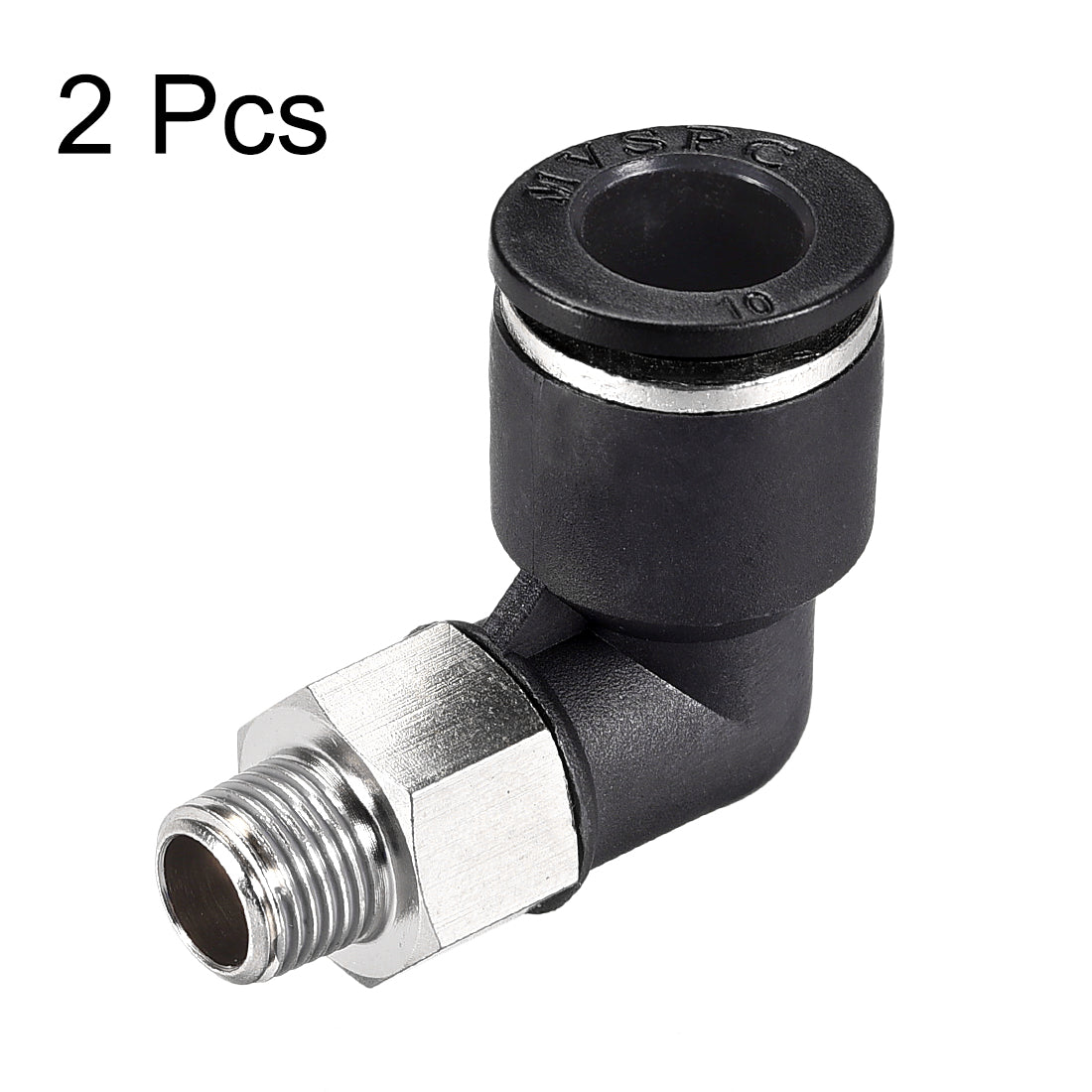 uxcell Uxcell Push to Connect Tube Fitting Male Elbow 10mm Tube OD x 1/8 NPT Thread Pneumatic Air Push Fit Lock Fitting 2pcs