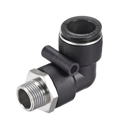 Harfington Uxcell Push to Connect Tube Fitting Male Elbow 16mm Tube OD x 3/8 NPT Thread Pneumatic Air Push Fit Lock Fitting