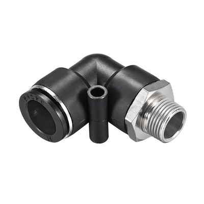 uxcell Uxcell Push to Connect Tube Fitting Male Elbow 16mm Tube OD x 3/8 NPT Thread Pneumatic Air Push Fit Lock Fitting
