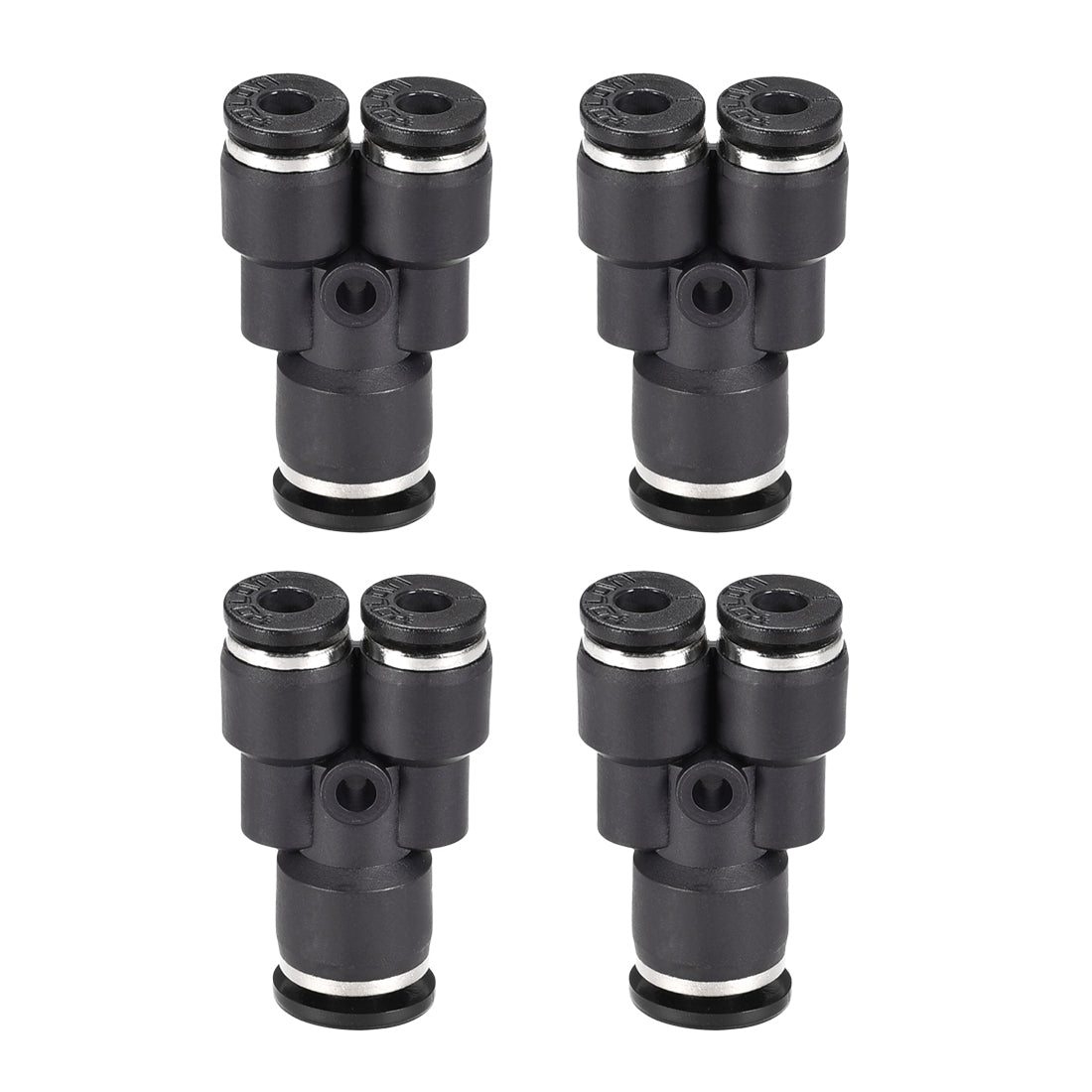 uxcell Uxcell Plastic Connect Y Splitter Push To Tube Fittings 6mm X 4mm OD Push Lock 4pcs