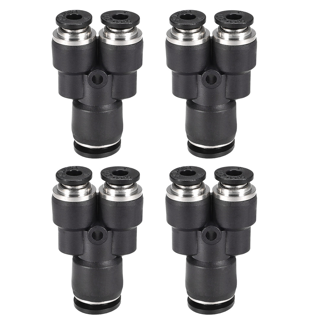 uxcell Uxcell Plastic Connect Y Splitter Push To Tube Fittings 8mm X 4mm OD Push Lock 4pcs