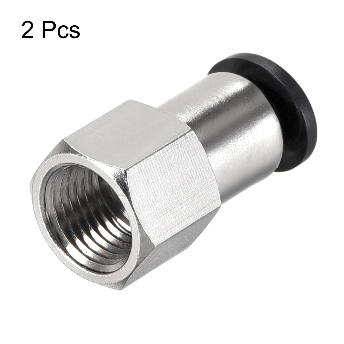 uxcell Uxcell Push to Connect Tube Fitting Adapter 4mm Tube OD x 1/8 PT Female Straight Pneumatic Connecter Connect Pipe Fitting 2pcs