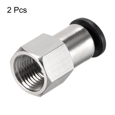 Harfington Uxcell Push to Connect Tube Fitting Adapter 4mm Tube OD x 1/8 PT Female Straight Pneumatic Connecter Connect Pipe Fitting 2pcs
