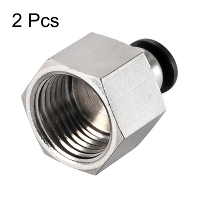 Harfington Uxcell Push to Connect Tube Fitting Adapter 6mm Tube OD x 1/2PT (19mm) Female Straight 2pcs