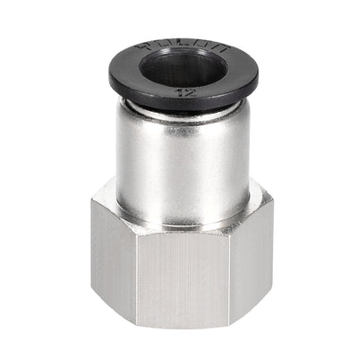 uxcell Uxcell Push to Connect Tube Fitting Adapter 12mm Tube OD x 1/2PT Female Straight