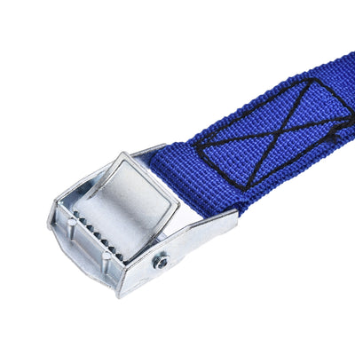 Harfington Uxcell Lashing Strap 0.5M x 25mm Cargo Tie Down Straps Buckle Working Load up to 80kg Blue 2pcs