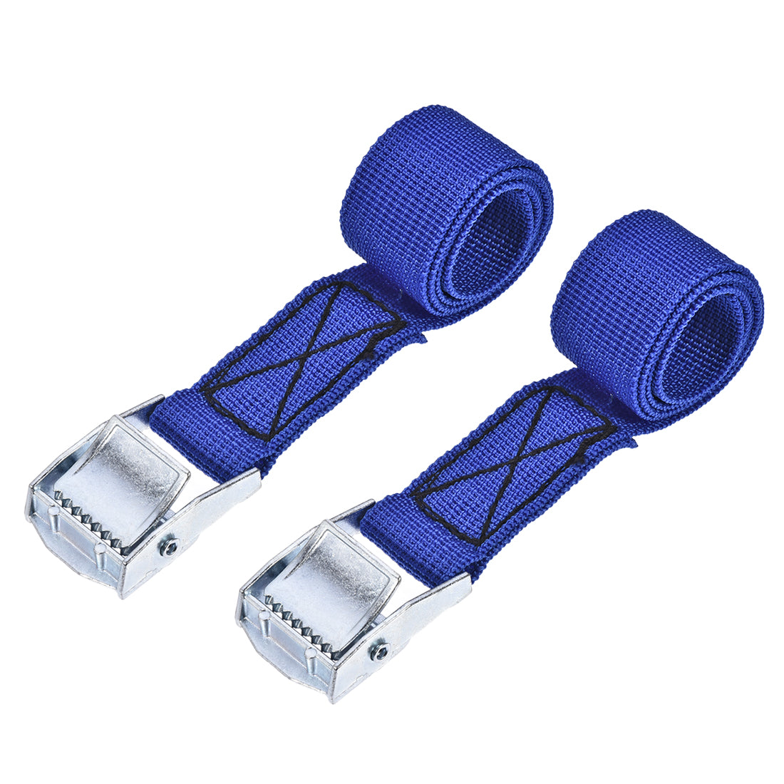 uxcell Uxcell Lashing Strap 0.5M x 25mm Cargo Tie Down Straps Buckle Working Load up to 80kg Blue 2pcs