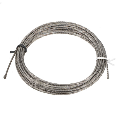 Harfington Uxcell Stainless Steel Wire Rope Cable 1.5mm Dia. 4M 13ft Length 16 Gauge 304 Grade for Hoist Lifting Grinder Pulley Wheel