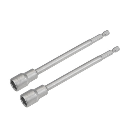 uxcell Uxcell 2 Pcs 1/4" Hex Shank 12mm Magnetic Nut Setter Driver Drill Bit, 150mm Length