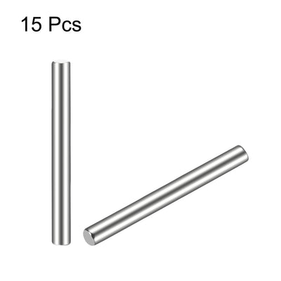 Harfington Uxcell 15Pcs Dowel Pin 304 Stainless Steel Cylindrical Shelf Support Pin Fasten Elements Silver Tone